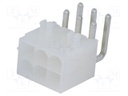 Socket; wire-board; male; MF42; 4.2mm; PIN: 6; THT; PCB snap; 7A