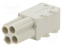 Connector: HDC; module; female; Han Modular Domino; PIN: 4