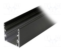 Profiles for LED modules; surface; black; L: 1m; aluminium