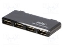 Hub USB; USB 1.1,USB 2.0; black; Number of ports: 4; 480Mbps; 0.4m