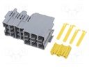 Fuse acces: case; push-in; Body: grey; ways: 9; Mat: PA66; Kit: holder