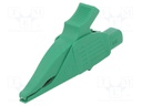 Crocodile clip; 32A; 1kVDC; green; Grip capac: max.30mm