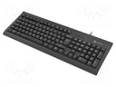 Keyboard; black; USB A; HR layout,wired; Len: 1.5m; No.of butt: 105