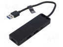 Hub USB; USB 3.0; black; Number of ports: 6; 0.15m; Enclos.mat: ABS