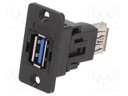 Adapter; USB A socket,both sides; SLIMS; USB 3.0; plastic; 29mm