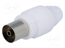 Plug; coaxial 9.5mm (IEC 169-2); female; straight; for cable
