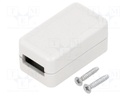 Enclosure: for USB; X: 20mm; Y: 35mm; Z: 15.5mm; ABS; grey