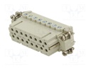 Connector: HDC; contact insert; female; CDA; PIN: 16; 16+PE; 16A