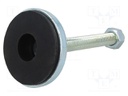 Foot of pin; rigid; Base dia: 55mm; M12; steel; Plunger mat: steel