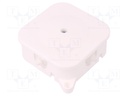 Enclosure: junction box; X: 86mm; Y: 86mm; Z: 35mm; IP42; white