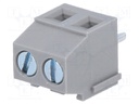 PCB terminal block; angled 90°; 3.5mm; ways: 2; on PCBs; 1.5mm2