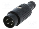 Plug; DIN; male; PIN: 4; Layout: 216°; straight; for cable; soldering