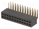 Socket; pin strips; female; PIN: 24; angled 90°; 1.27mm; THT; 2x12