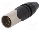 Plug; XLR; male; PIN: 5; straight; for cable; soldering; 133V; 7.5A