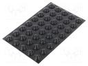 Self-adhesive foot; H: 6.4mm; black; polyurethane; Dim: Ø15.9mm