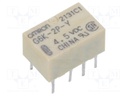 Relay: electromagnetic; DPDT; Ucoil: 4.5VDC; 0.3A/125VAC; 1A/30VDC