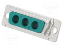 Combination Layout D Sub Connector, Mixed Power, DW Series, DA-3W3, Receptacle, 3 Contacts, Solder