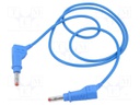 Test lead; 19A; banana plug 4mm,both sides; Len: 1m; blue