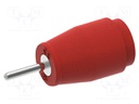 Connector: 4mm banana; socket; 25A; red; nickel plated; insulated
