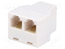 Splitter; Layout: 6p4c; RJ11 socket,RJ11 socket x2