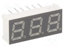 Display: LED; 7-segment; 7mm; 0.28"; No.char: 3; yellow-green; anode
