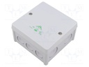 Enclosure: junction box; X: 102mm; Y: 102mm; Z: 57mm; IP66; grey; ABOX