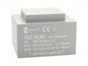Transformer: encapsulated; 16VA; 230VAC; 24V; 24V; 333.3mA; 333.3mA