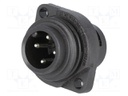 Connector: circular; socket; male; IP67; CA; PIN: 4(3+1); 3+PE; 400V