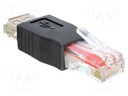 Adapter; USB 2.0; RJ45 plug,USB A socket
