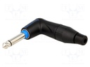 Plug; Jack 6,35mm; male; mono; with on/off switch; angled 90°