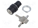 Switch: rotary with key; 22mm; Stabl.pos: 2; none; IP65; prominent