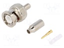 Plug; BNC; male; straight; 50Ω; Ømax: 2.8mm; crimped; for cable