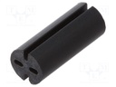 Spacer sleeve; LED; Øout: 5.1mm; ØLED: 5mm; L: 12mm; black; UL94V-0