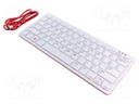 Keyboard; USB A-USB B micro cable,keypad; Colour: white-red