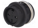 Socket; DIN; female; PIN: 3; for panel mounting,screwed; soldering