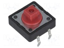 Microswitch TACT; SPST-NO; Pos: 2; 0.05A/12VDC; THT; none; 2.5N