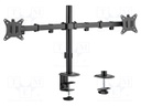 Monitor holder; 9kg; 17÷32"; Arm len: 376mm; for two monitors