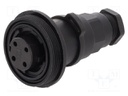 Connector: circular; plug; female; PIN: 4; 10A; 277V; IP68,IP69K
