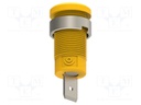 Connector: 4mm banana; socket; 36A; yellow-green; nickel plated
