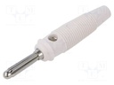 Connector: 4mm banana; plug; 16A; 60VDC; white; non-insulated; 3mΩ