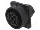 Connector: circular; socket; PIN: 9; female; w/o contacts; IP65