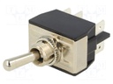 Switch: toggle; Pos: 2; DPDT; ON-(ON); 16A/250VAC; Toggle: round
