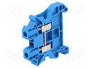 Splice terminal: rail; 0.14÷4mm2; ways: 1; terminals: 2; blue; 41A