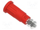 Connector: 2mm banana; socket; 10A; 28.3mm; red; M3; insulated