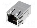 Socket; RJ45; PIN: 8; shielded,with LED; Layout: 8p8c; THT; angled