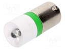 LED lamp; green; BA9S; 230VAC