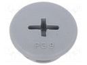 Stopper; PG9; Mat: polyamide; dark grey; Pcs: 10