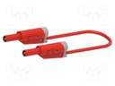 Test lead; 12A; banana plug 4mm,both sides; Len: 1m; red