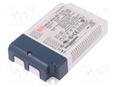 Power supply: switched-mode; LED; 45W; 60VDC; 0.75A; 90÷295VAC