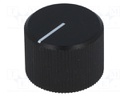 Knob; with pointer; aluminium; Shaft d: 4mm; Ø20x14mm; black